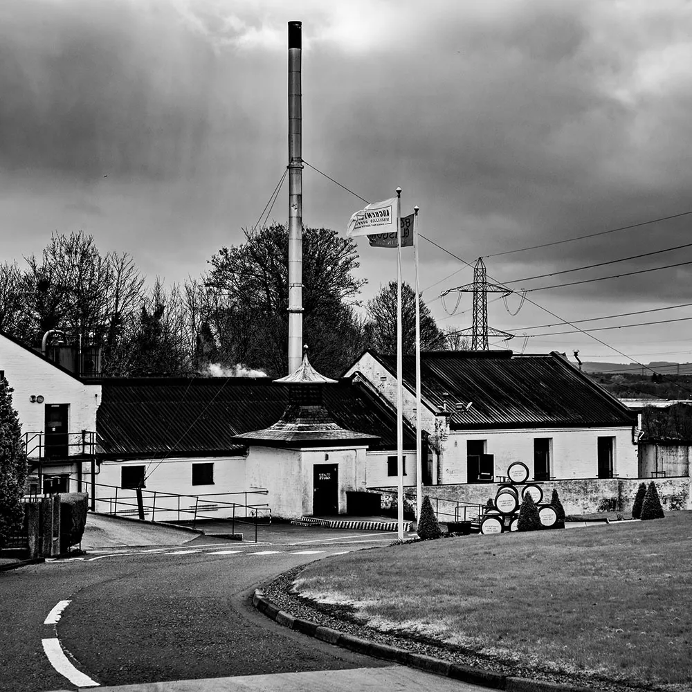 Distillery Exterior Flag Chimney Eighteen Thirty Four Courtyard Setting Auchentoshan