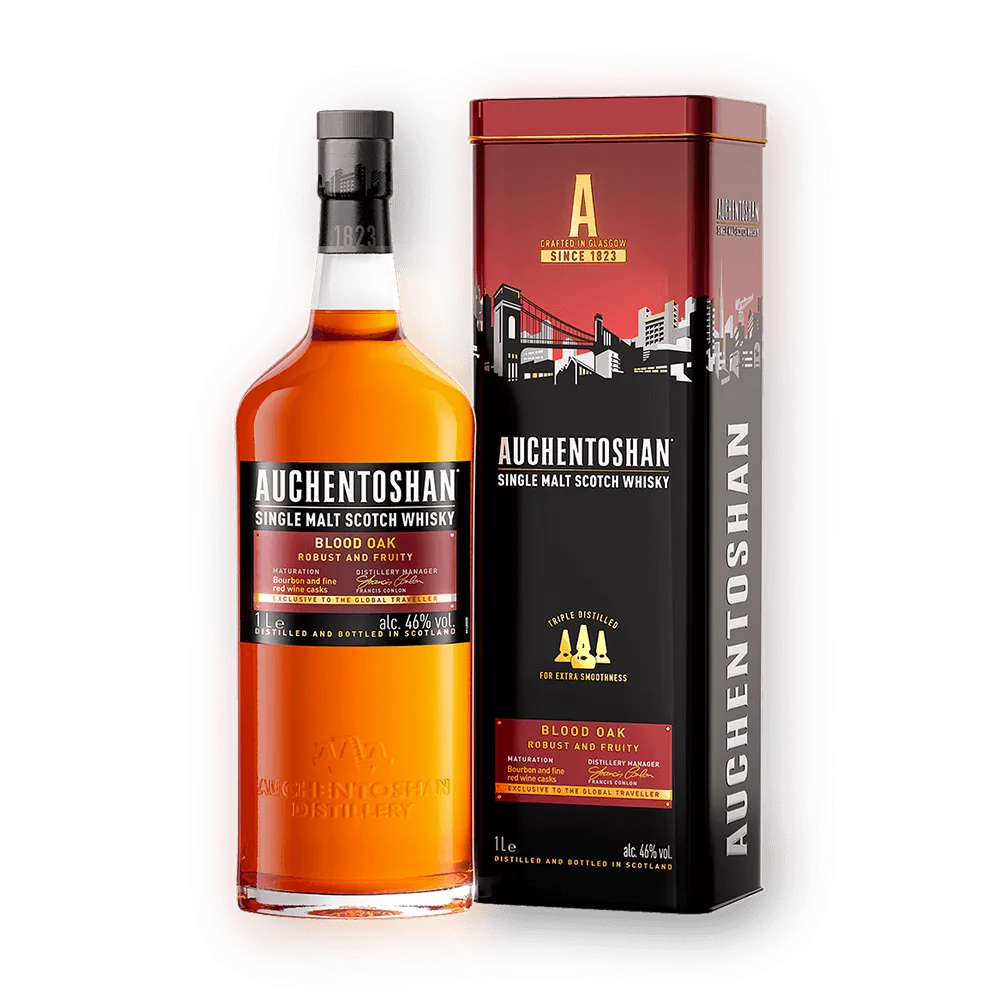 whisky bottle blood oak packaging